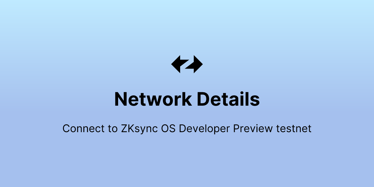Network Details - ZKsync Docs